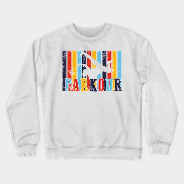 Vintage Distressed Style Parkour Crewneck Sweatshirt by zellaarts